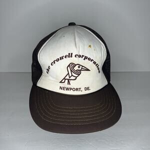 Vintage 90s The Crowell Corporation Brown Trucker Hat